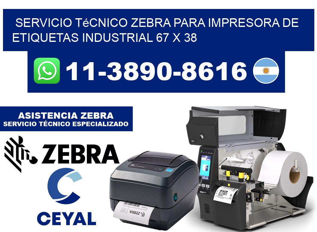 Servicio Técnico Zebra para Impresora de Etiquetas Industrial 67 x 38