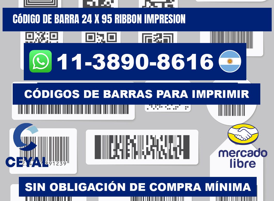código de barra 24 x 95 ribbon impresion
