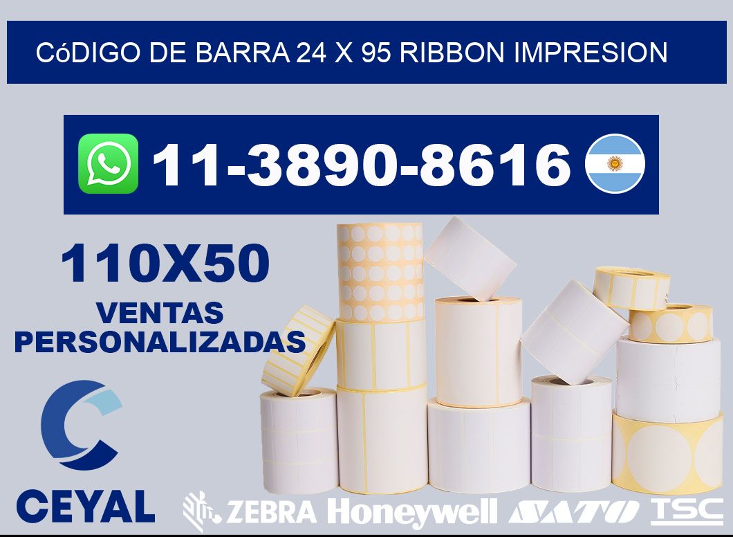 código de barra 24 x 95 ribbon impresion