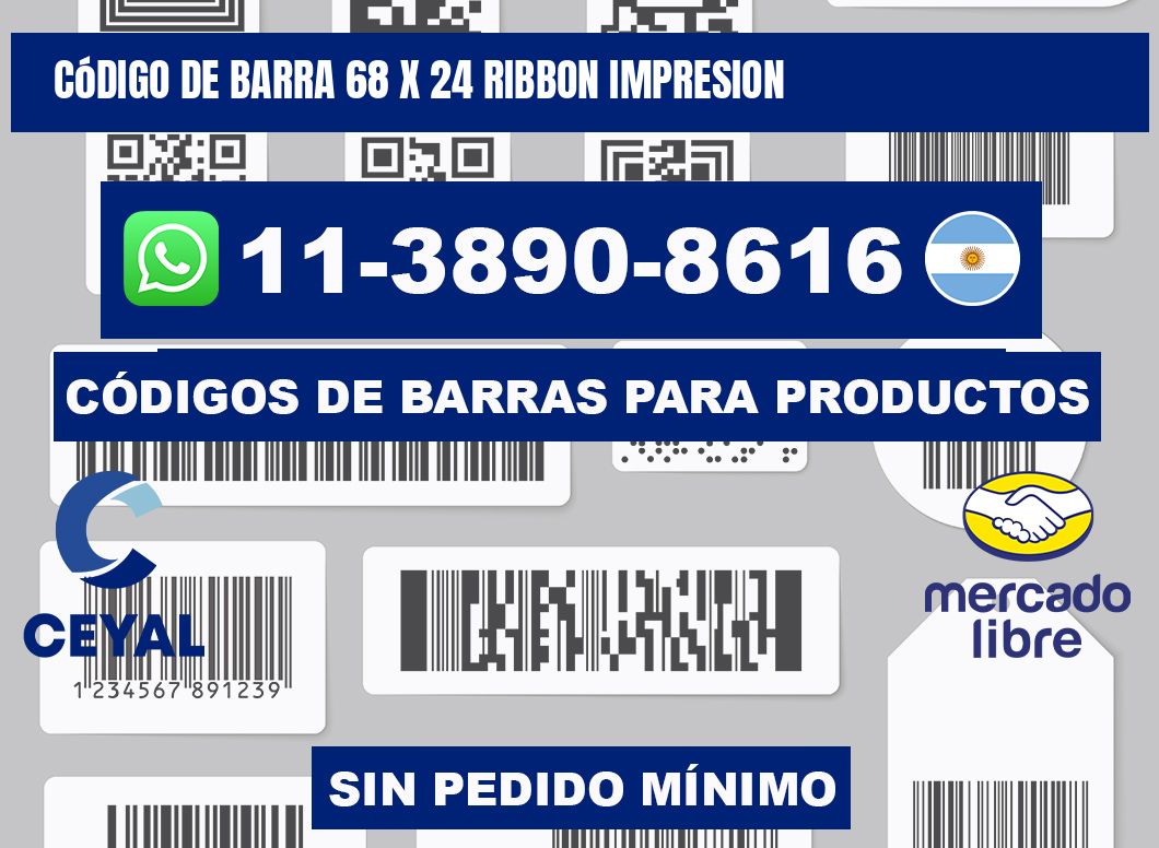 código de barra 68 x 24 ribbon impresion