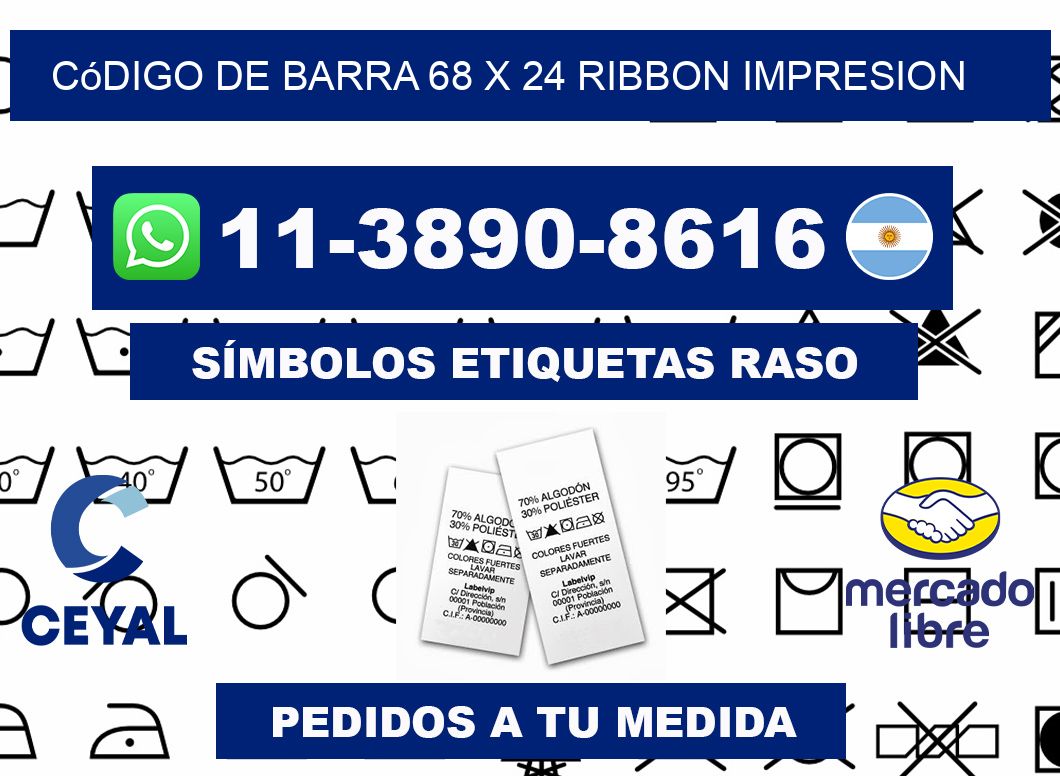 código de barra 68 x 24 ribbon impresion