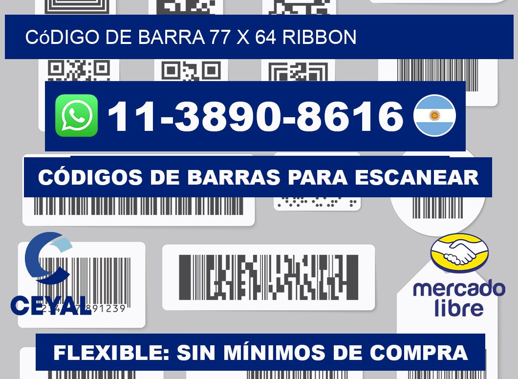 código de barra 77 x 64 ribbon