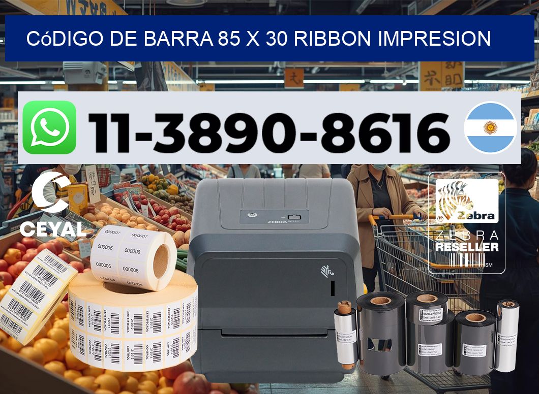 código de barra 85 x 30 ribbon impresion