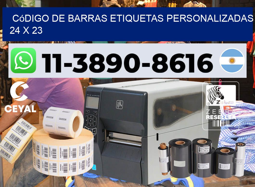 código de barras etiquetas personalizadas 24 x 23