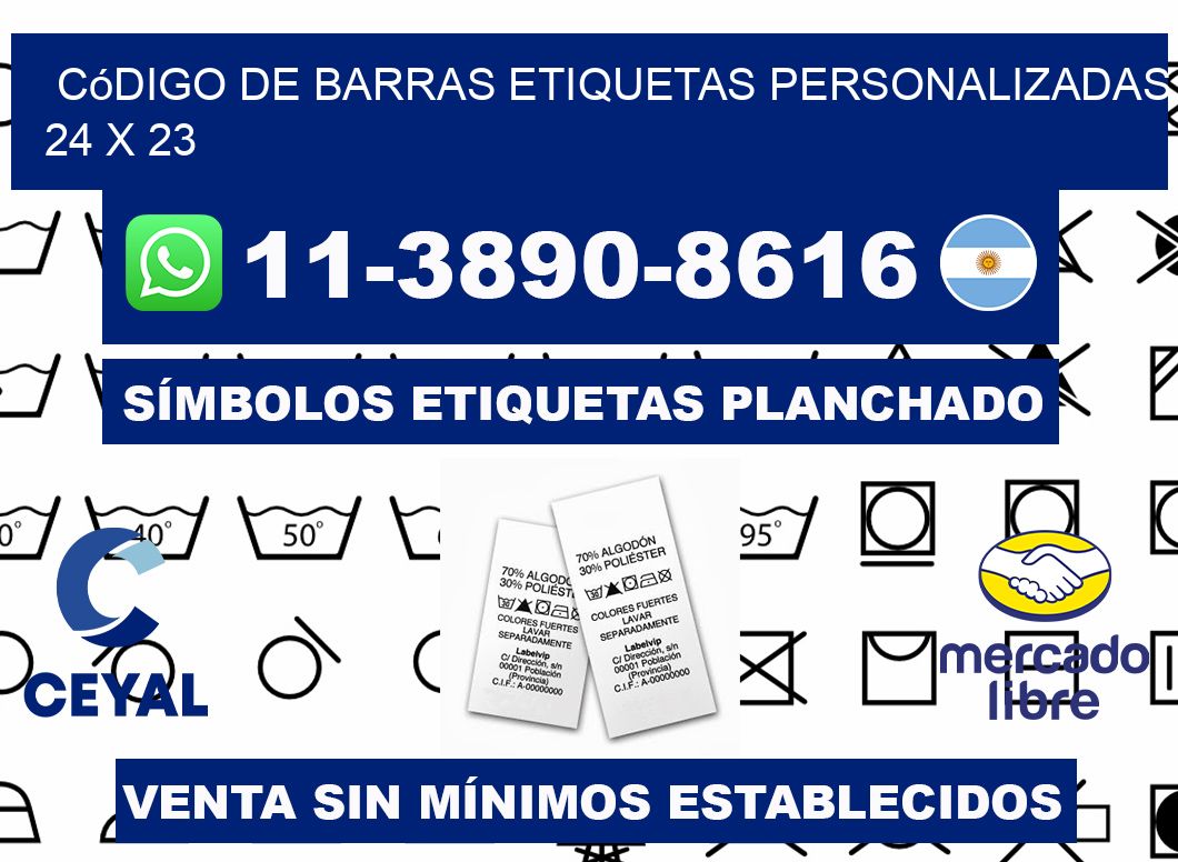 código de barras etiquetas personalizadas 24 x 23