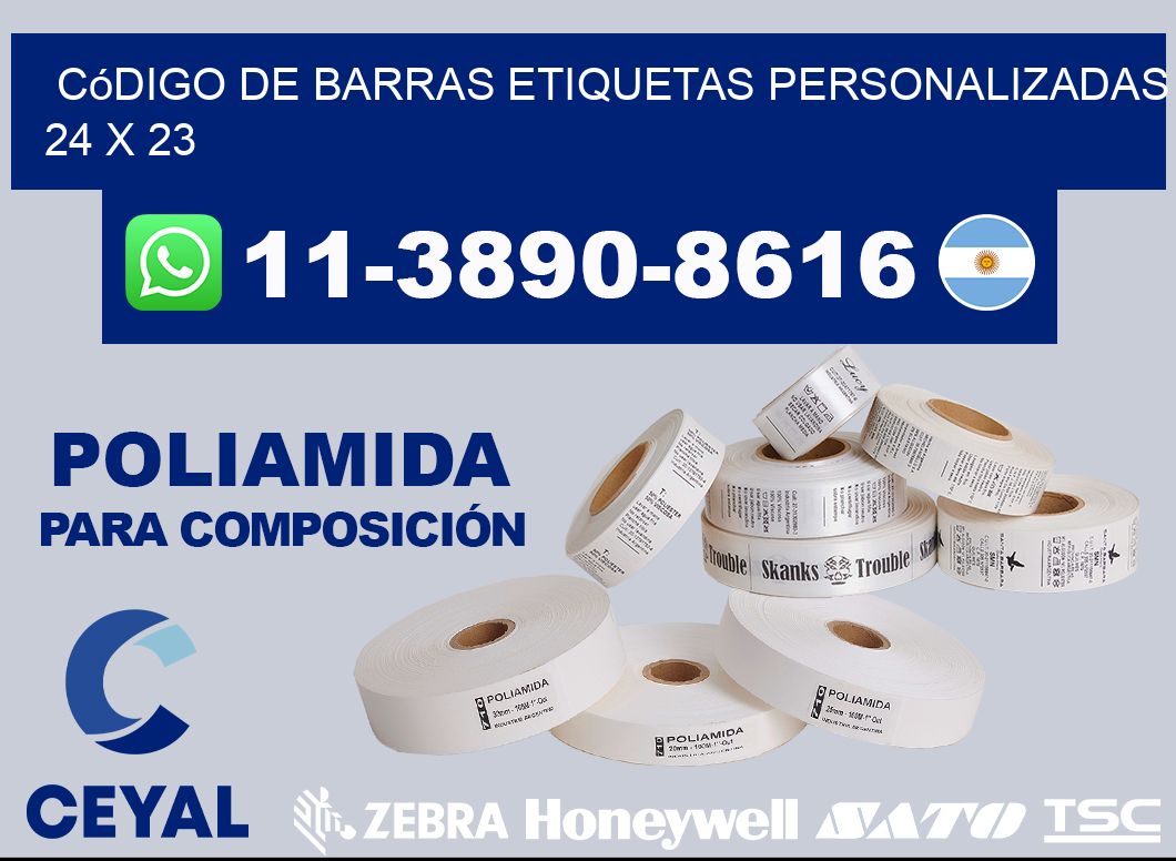 código de barras etiquetas personalizadas 24 x 23