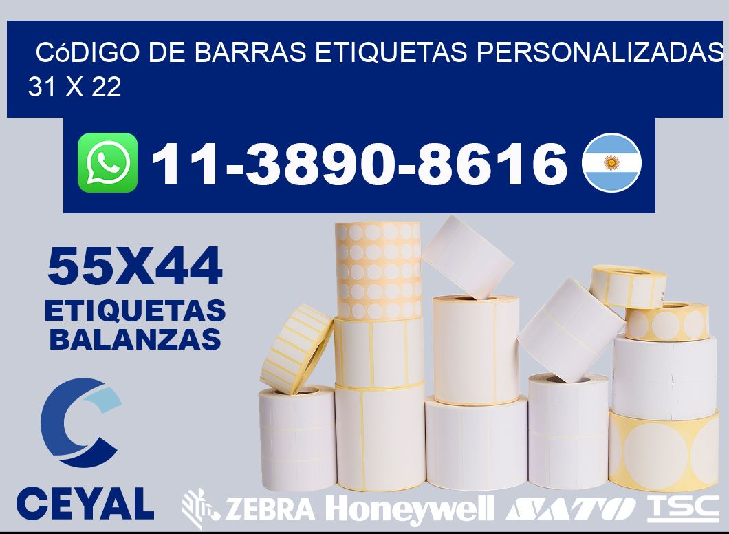 código de barras etiquetas personalizadas 31 x 22