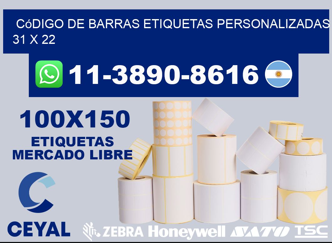 código de barras etiquetas personalizadas 31 x 22