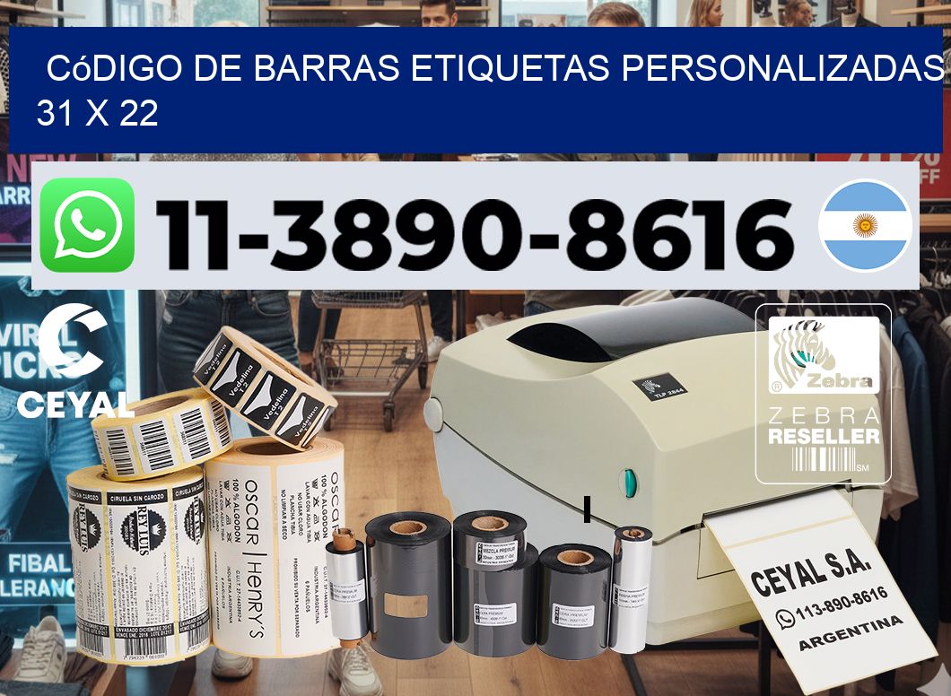 código de barras etiquetas personalizadas 31 x 22