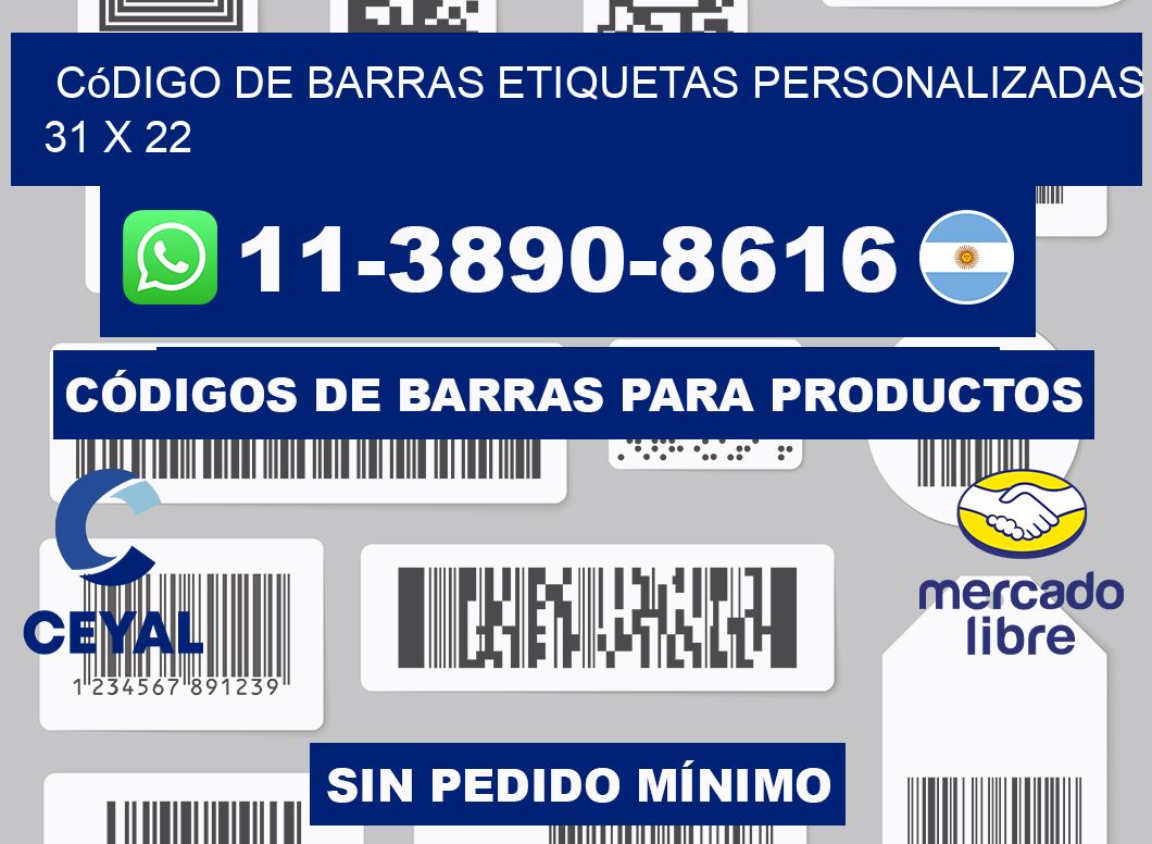 código de barras etiquetas personalizadas 31 x 22