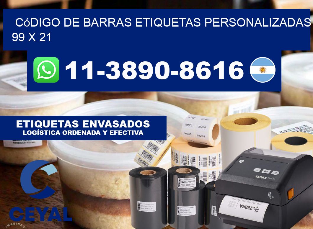 código de barras etiquetas personalizadas 99 x 21