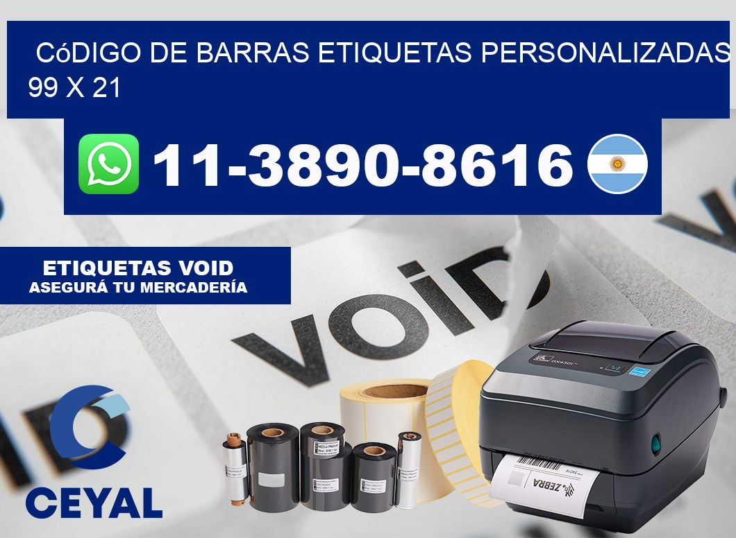código de barras etiquetas personalizadas 99 x 21