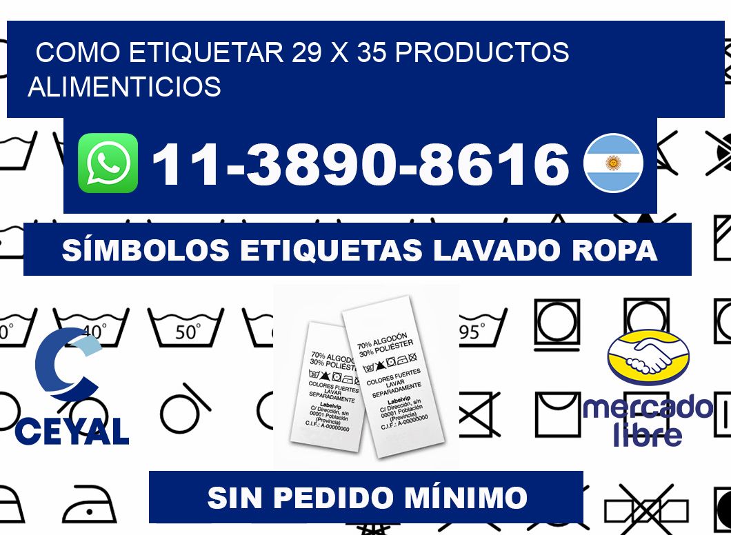 como etiquetar 29 x 35 productos alimenticios