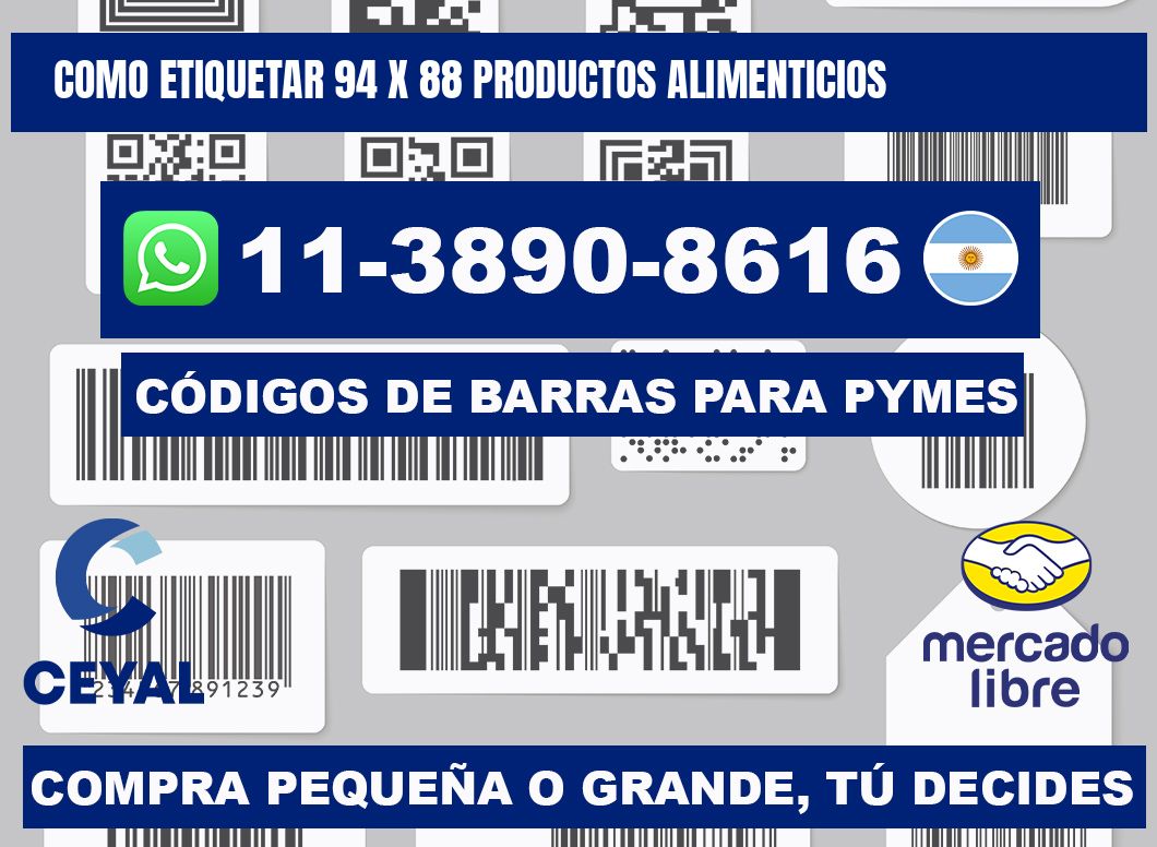como etiquetar 94 x 88 productos alimenticios