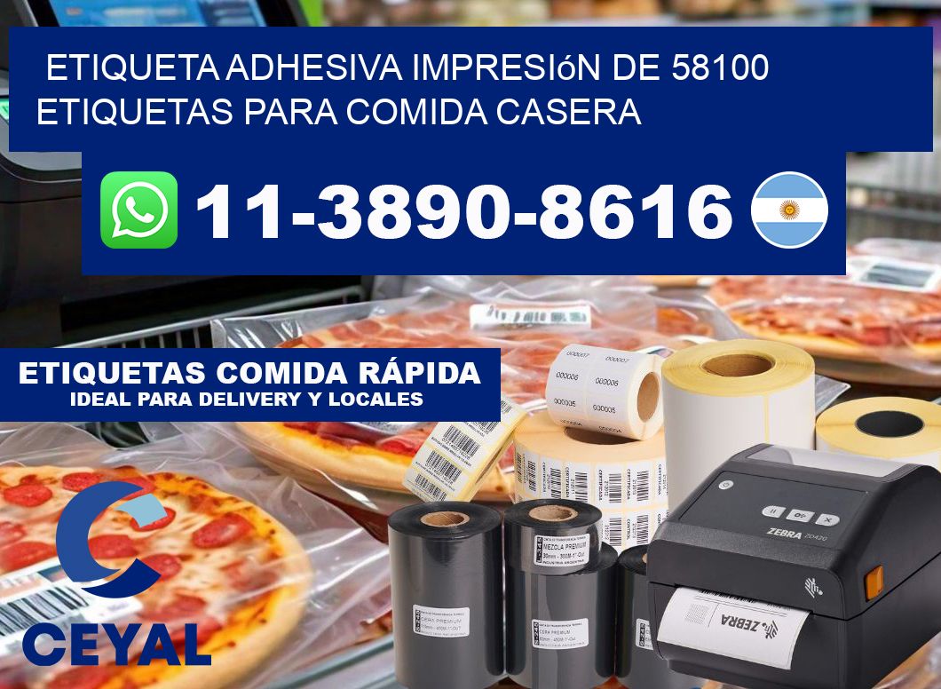 etiqueta adhesiva impresión de 58100 etiquetas para comida casera