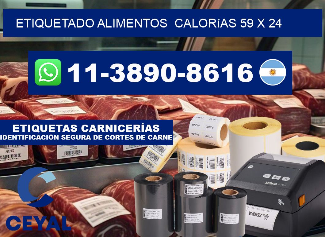 etiquetado alimentos  Calorías 59 x 24