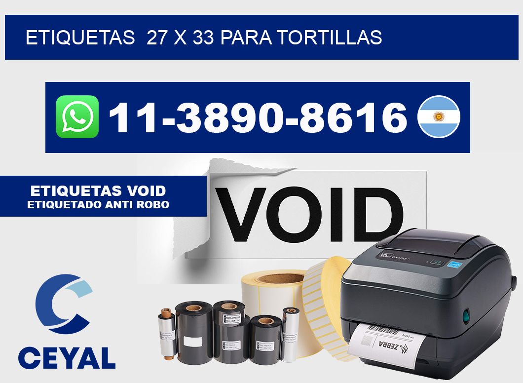 etiquetas  27 x 33 para Tortillas