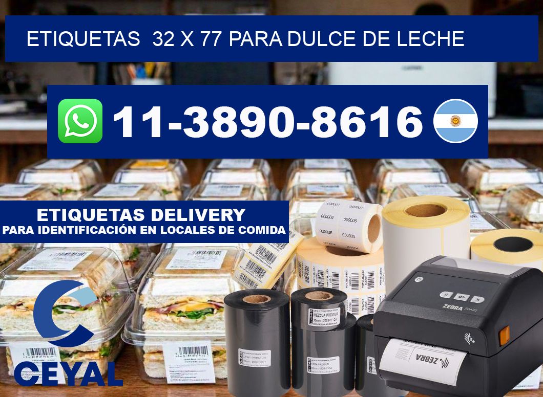etiquetas  32 x 77 para Dulce de leche