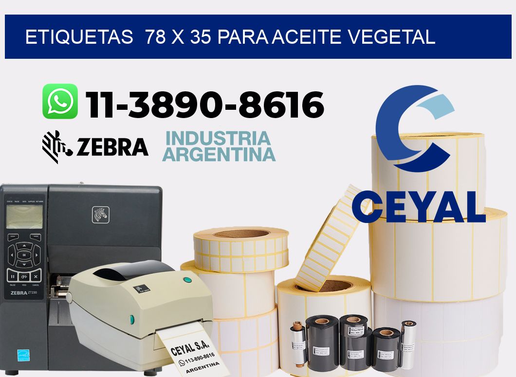 etiquetas  78 x 35 para Aceite vegetal