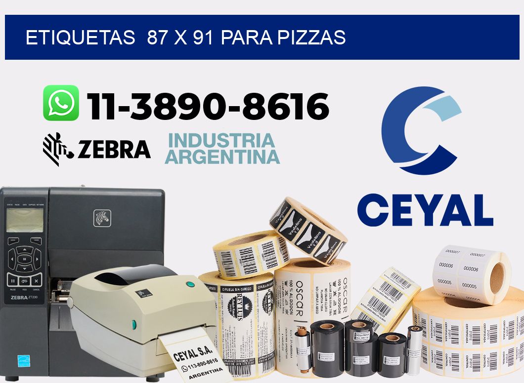 etiquetas 87 x 91 para Pizzas