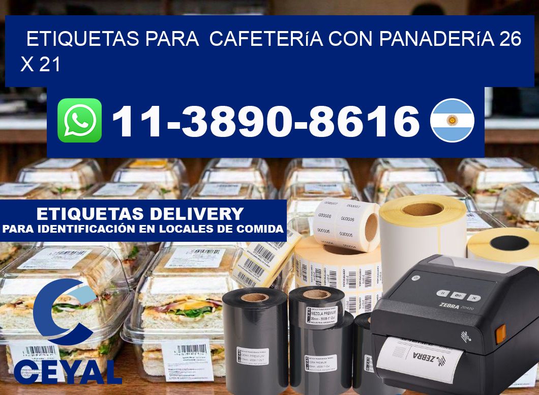 etiquetas para  Cafetería con panadería 26 x 21