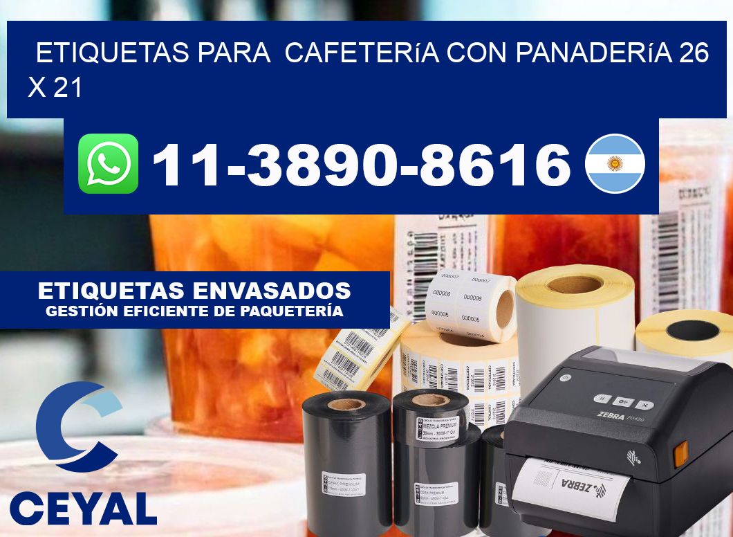 etiquetas para  Cafetería con panadería 26 x 21