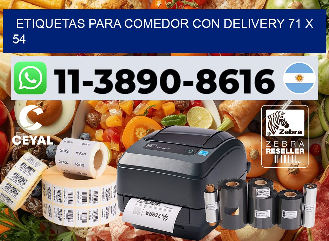 etiquetas para Comedor con delivery 71 x 54