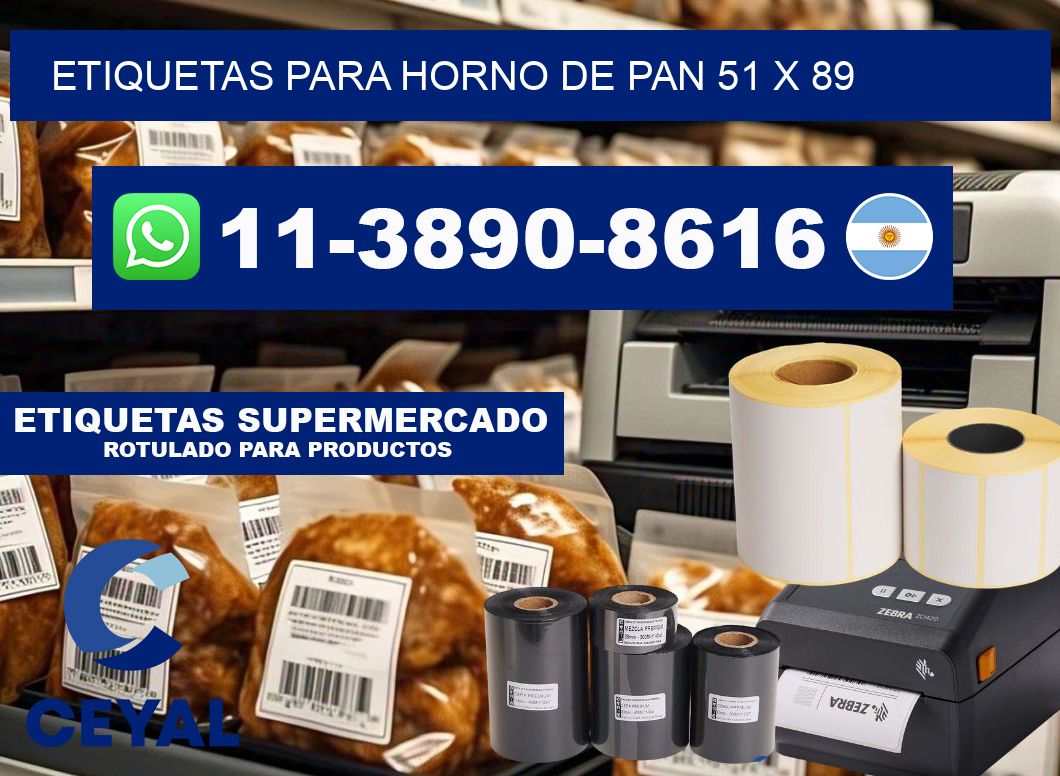 etiquetas para horno de pan 51 x 89