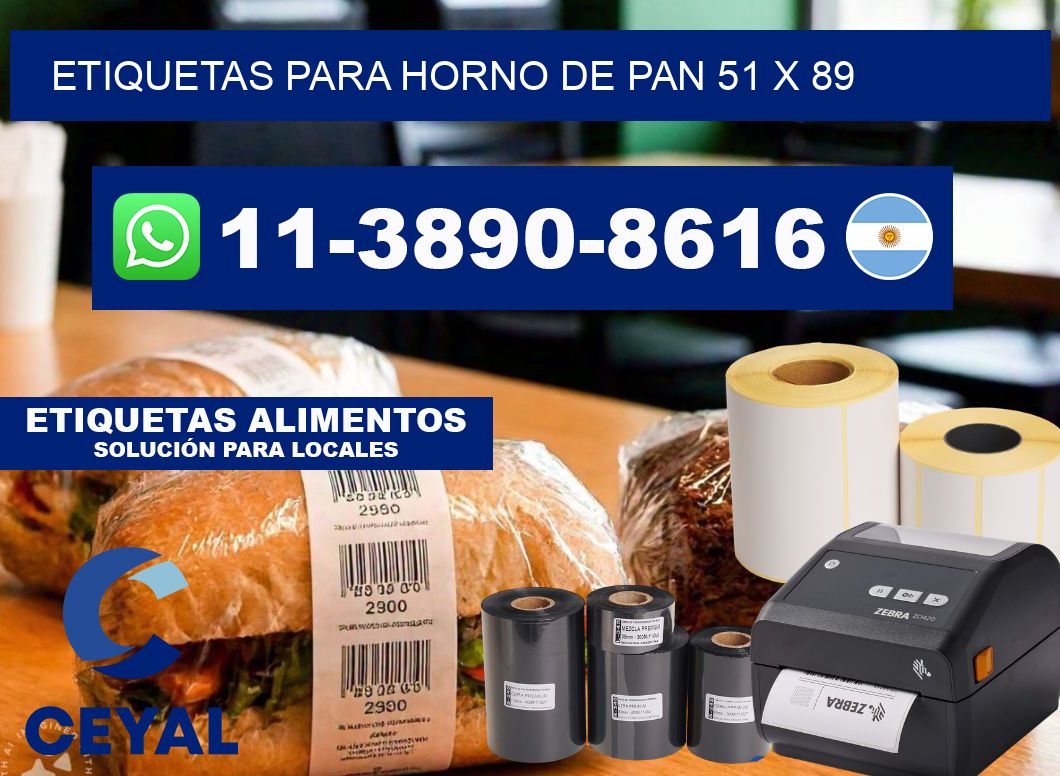 etiquetas para horno de pan 51 x 89
