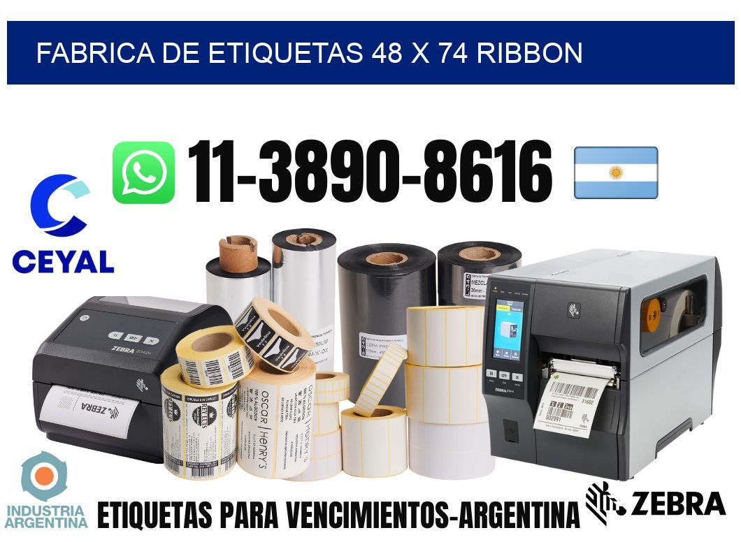 fabrica de etiquetas 48 x 74 ribbon