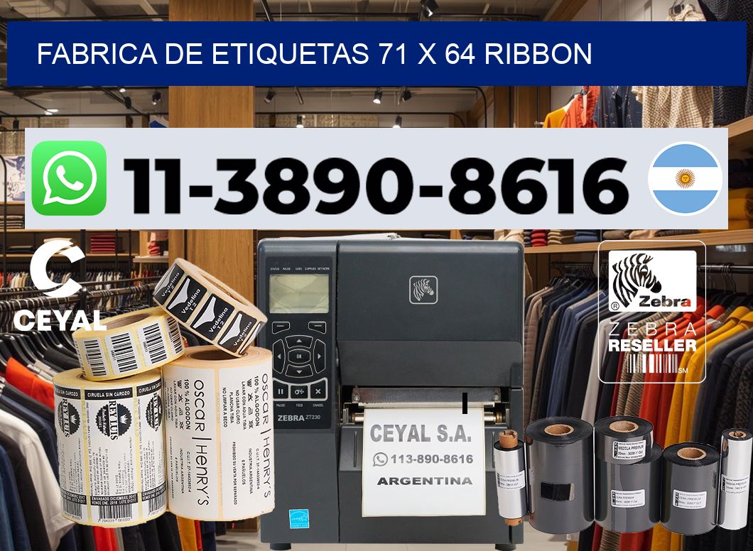 fabrica de etiquetas 71 x 64 ribbon