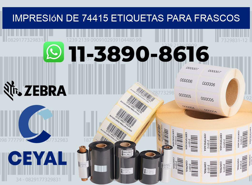 impresión de 74415 etiquetas para frascos