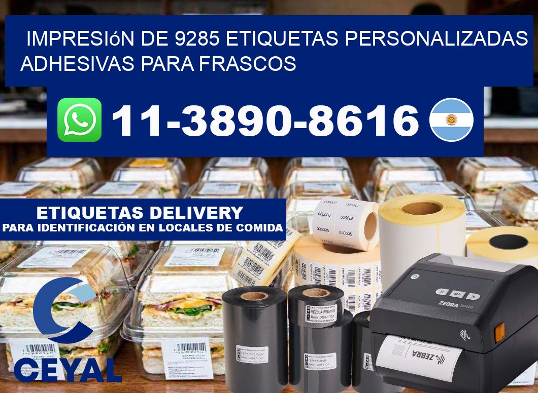 impresión de 9285 etiquetas personalizadas adhesivas para frascos