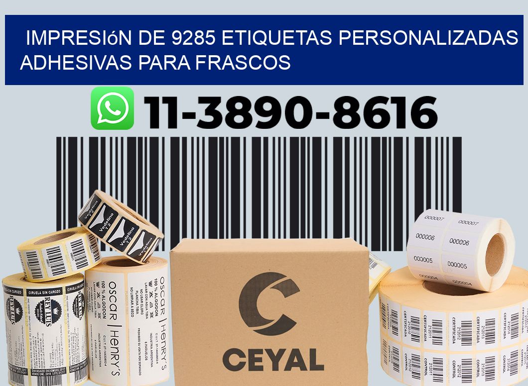 impresión de 9285 etiquetas personalizadas adhesivas para frascos