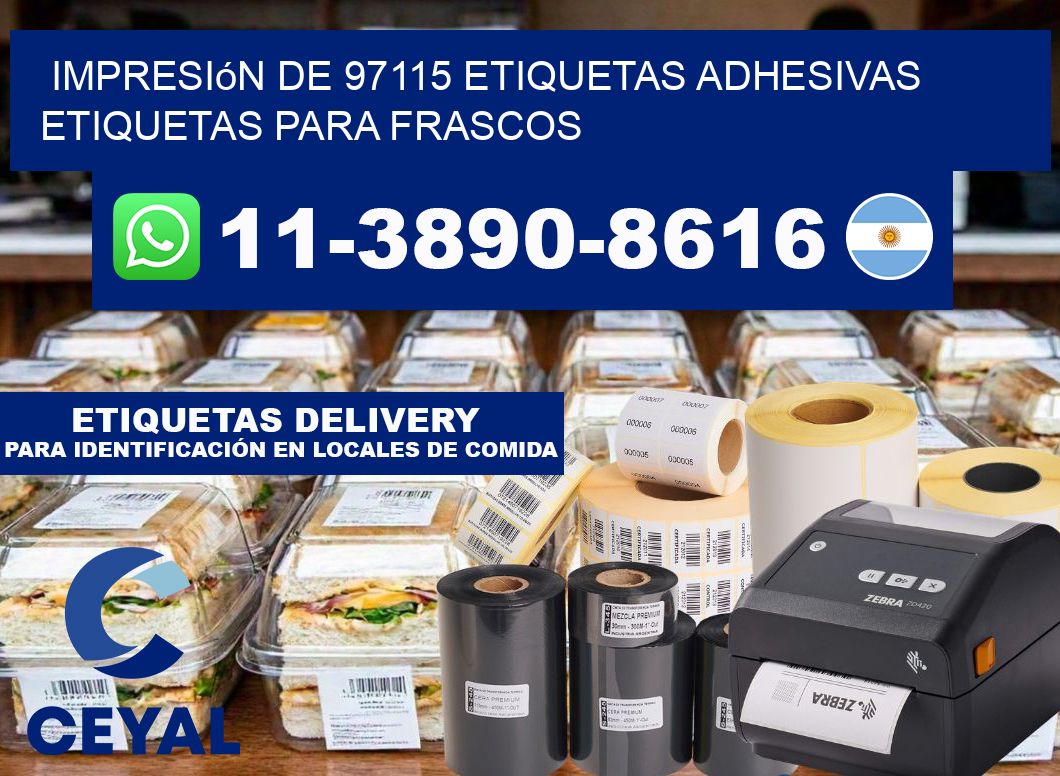 impresión de 97115 etiquetas adhesivas etiquetas para frascos