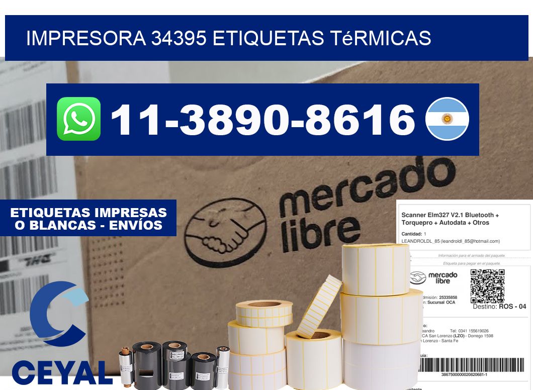 impresora 34395 etiquetas térmicas