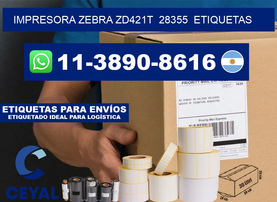 impresora zebra zd421t  28355  etiquetas
