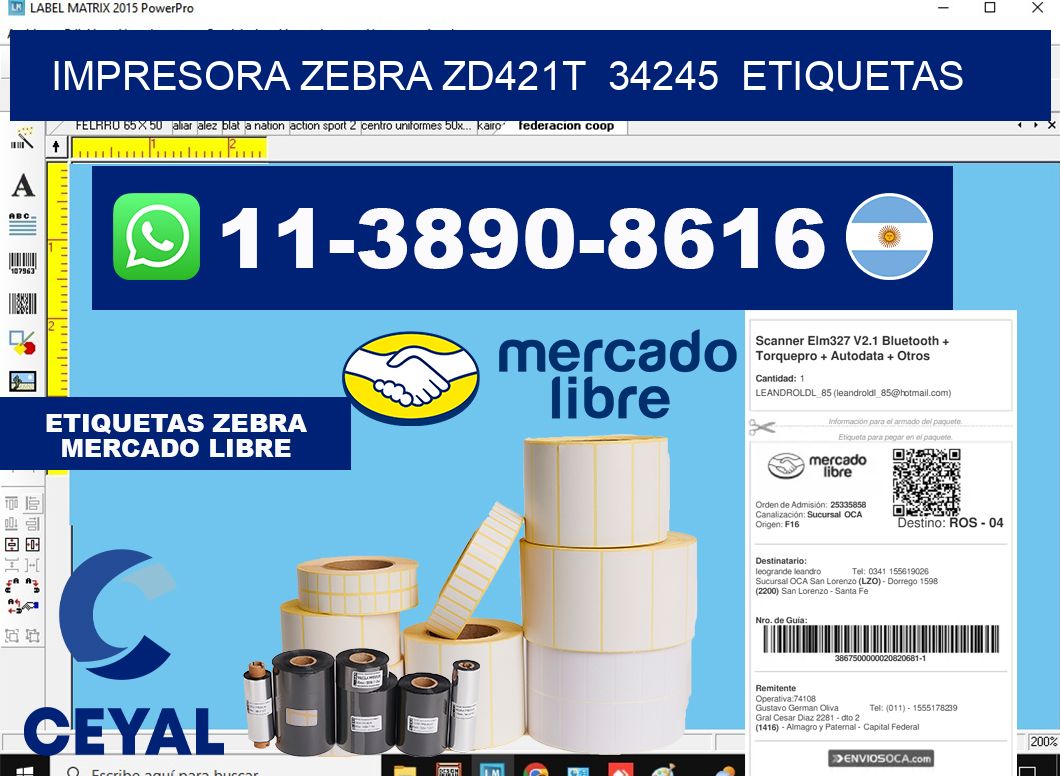 impresora zebra zd421t 34245 etiquetas