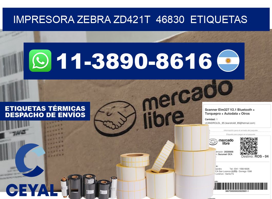 impresora zebra zd421t  46830  etiquetas