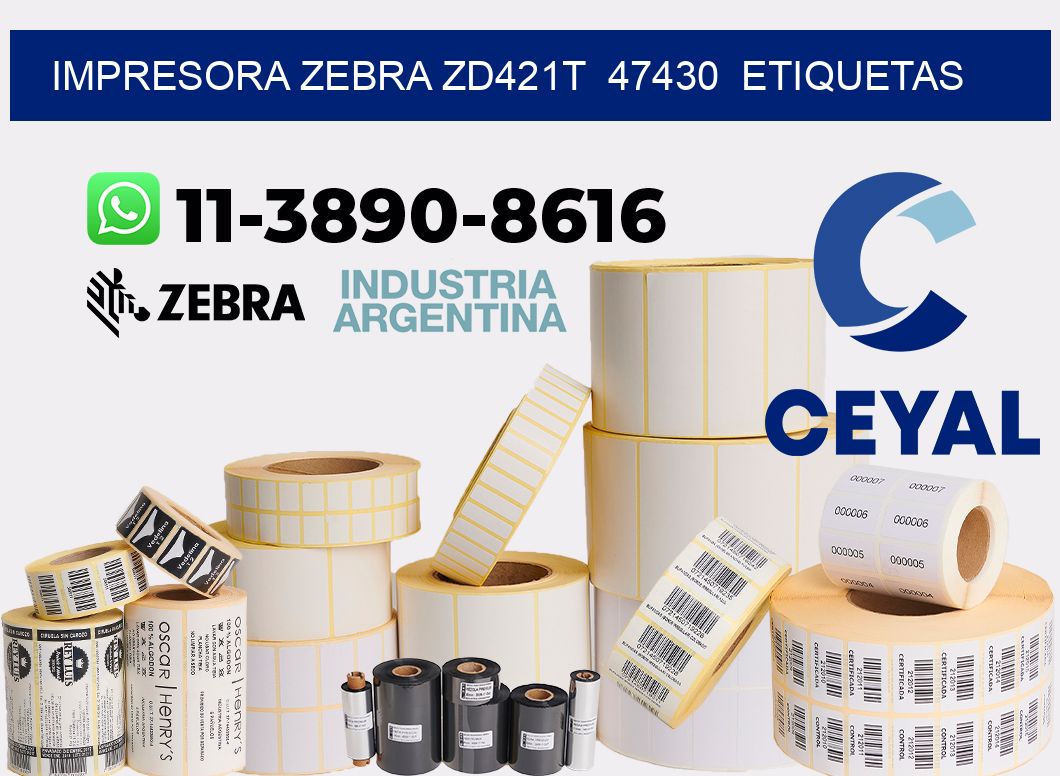 impresora zebra zd421t  47430  etiquetas