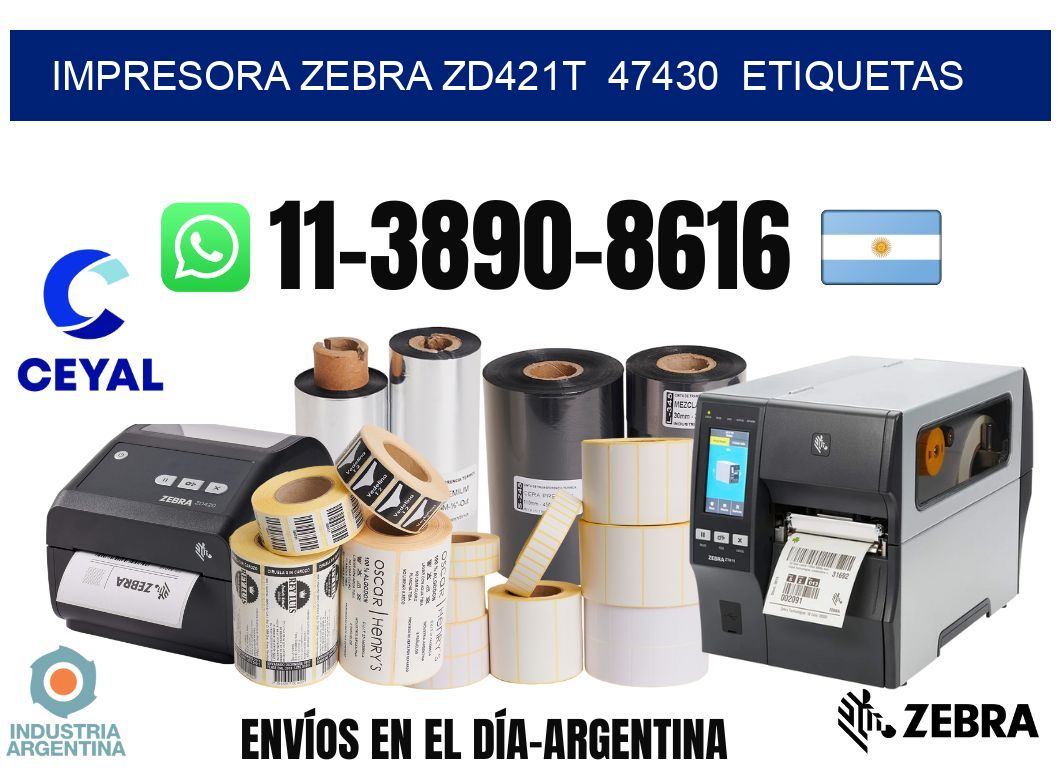 impresora zebra zd421t  47430  etiquetas