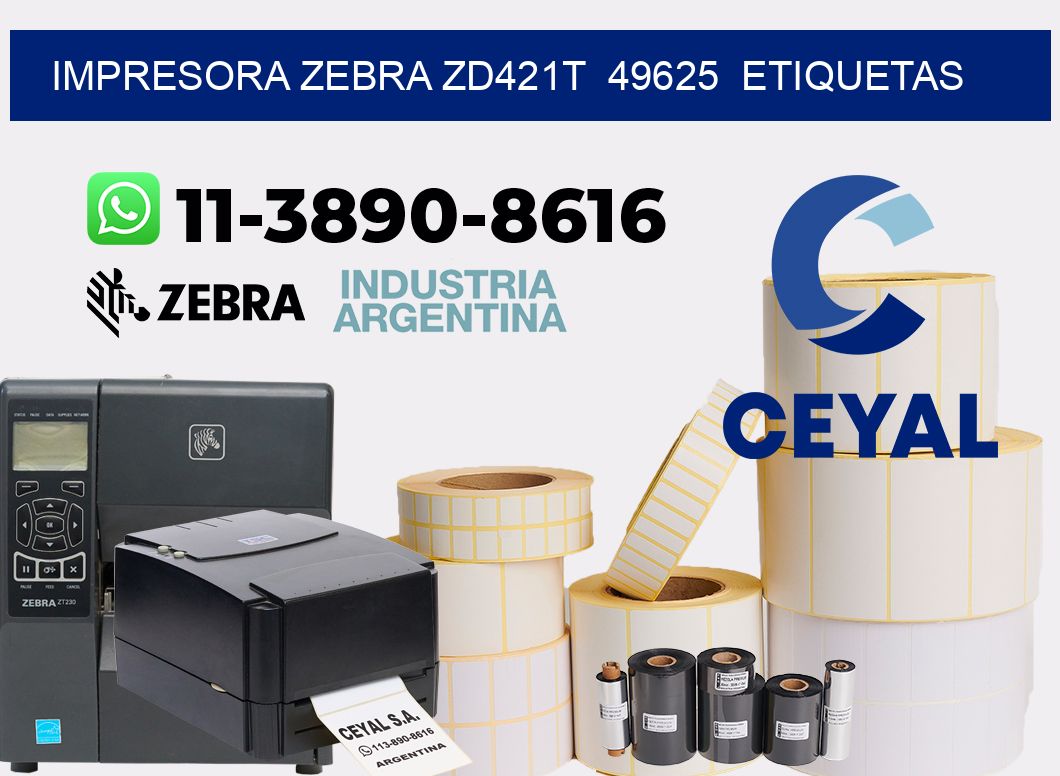 impresora zebra zd421t  49625  etiquetas