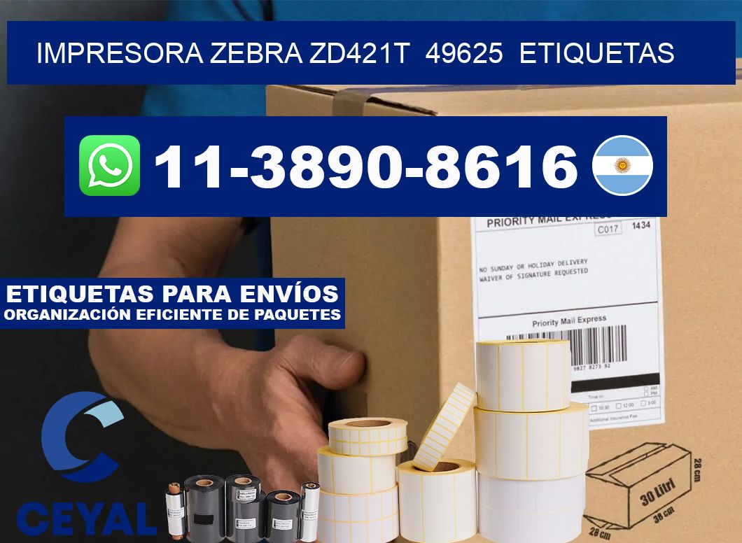 impresora zebra zd421t  49625  etiquetas