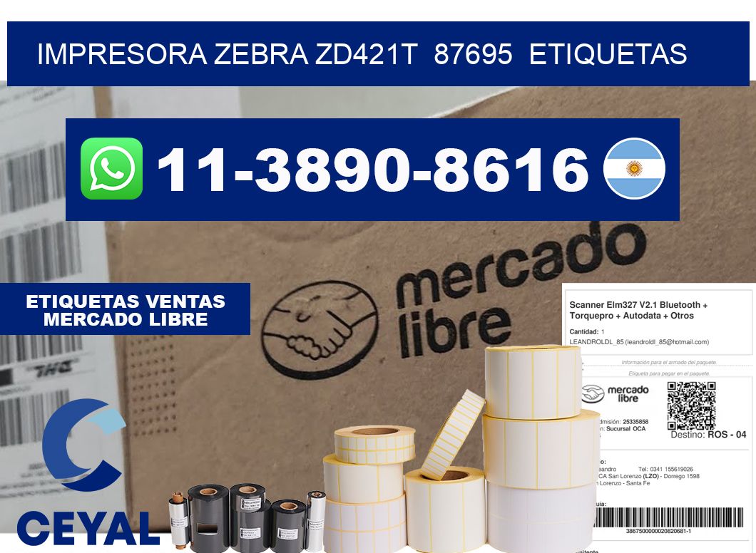 impresora zebra zd421t  87695  etiquetas