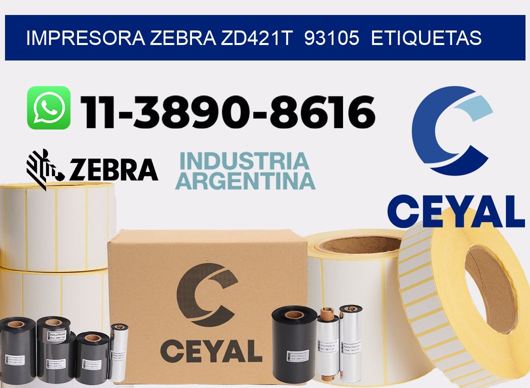 impresora zebra zd421t  93105  etiquetas