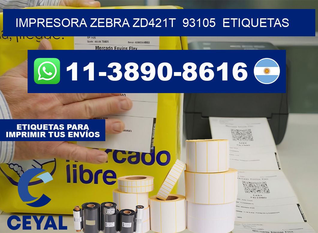 impresora zebra zd421t  93105  etiquetas