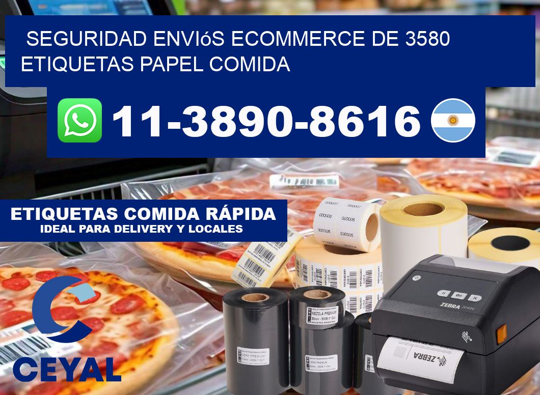 seguridad enviós ecommerce de 3580 etiquetas papel comida