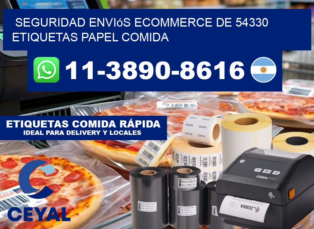 seguridad enviós ecommerce de 54330 etiquetas papel comida