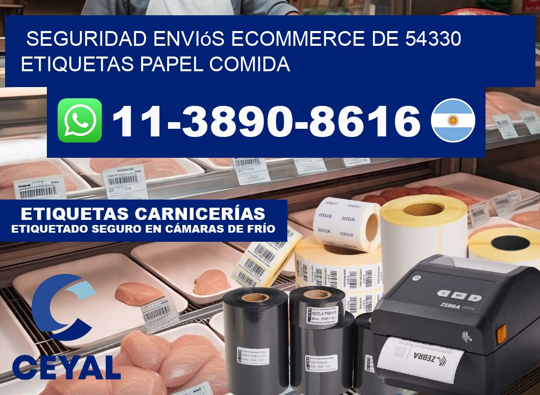 seguridad enviós ecommerce de 54330 etiquetas papel comida