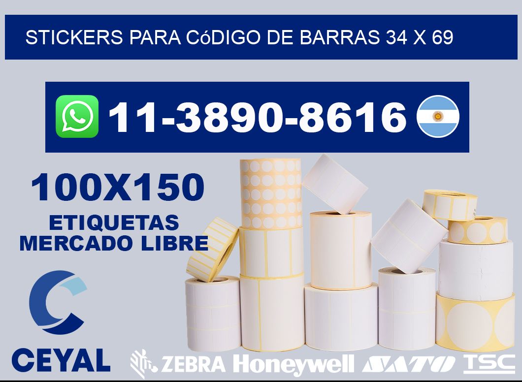 stickers para código de barras 34 x 69